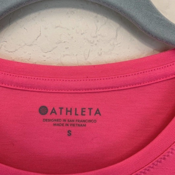 Athleta Womens Size Small Essence Mesh Details Tank Prism Pink Solid Running Gym - Picture 5 of 5